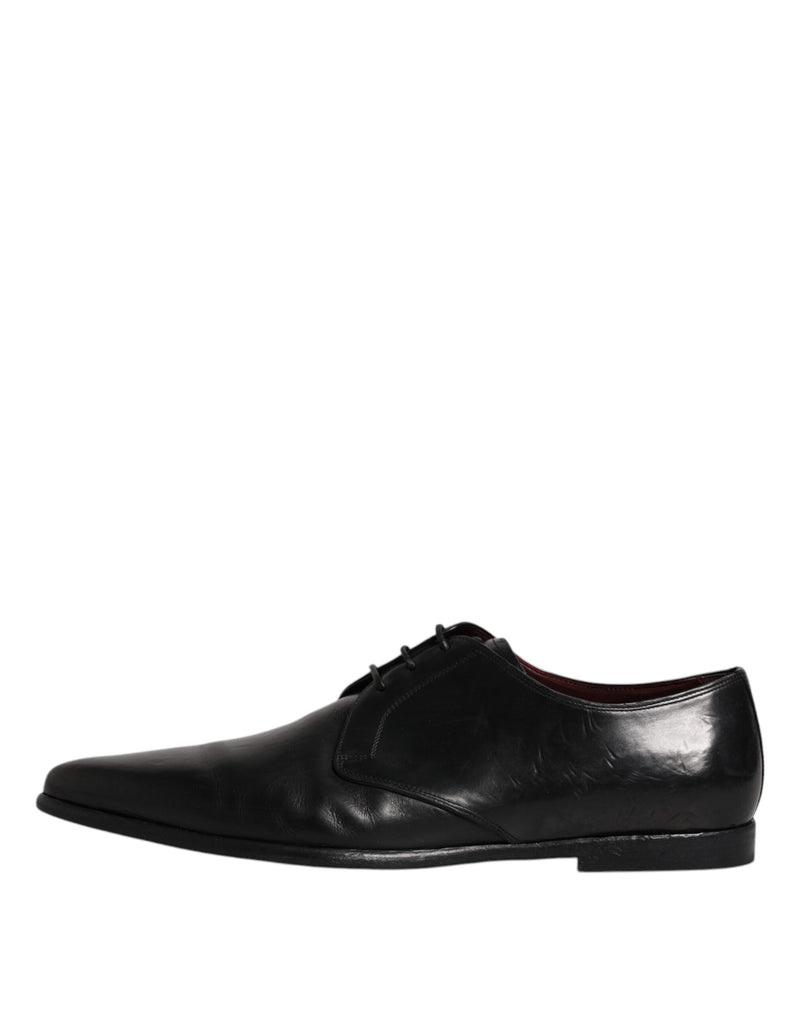 Dolce & Gabbana Black Leather Lace Up Derby Formal Shoes