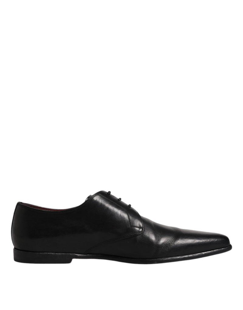 Dolce & Gabbana Black Leather Lace Up Derby Formal Shoes