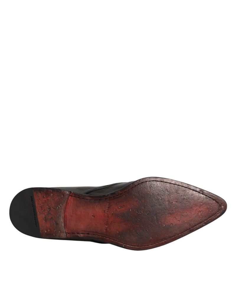 Dolce & Gabbana Black Leather Lace Up Derby Formal Shoes