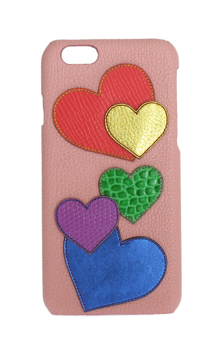 Coque de téléphone en cuir rose motif cœur Dolce &amp; Gabbana