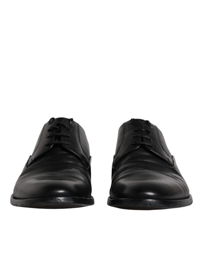 Dolce & Gabbana Black Leather Lace Up Derby Formal Shoes
