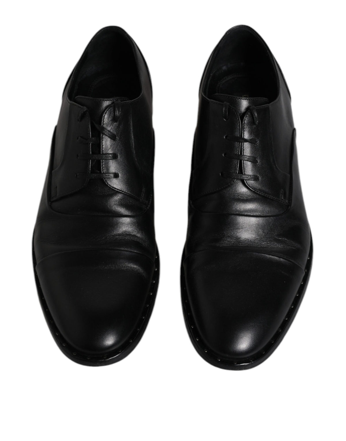 Dolce & Gabbana Black Leather Lace Up Derby Formal Shoes