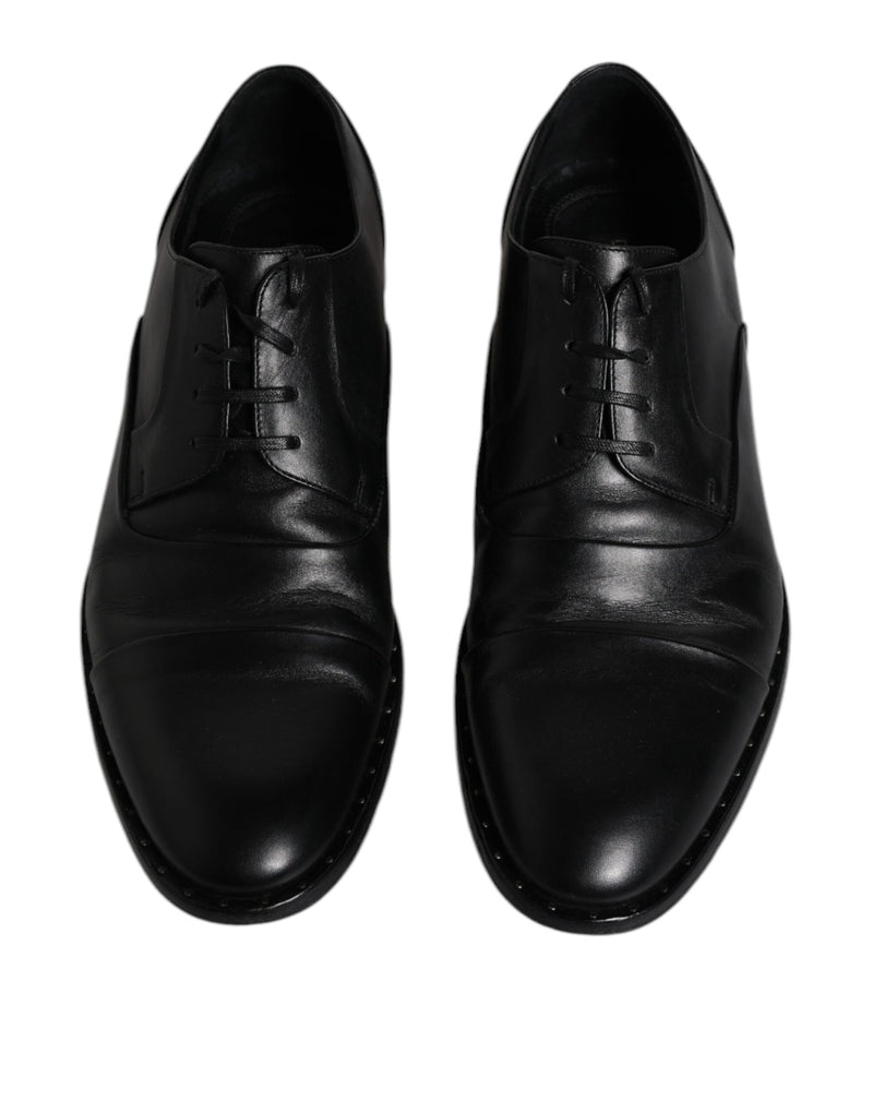 Dolce & Gabbana Black Leather Lace Up Derby Formal Shoes