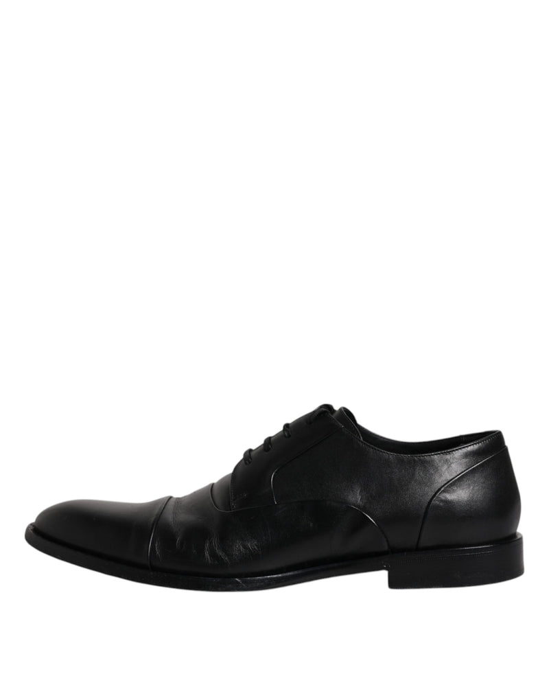 Dolce & Gabbana Black Leather Lace Up Derby Formal Shoes