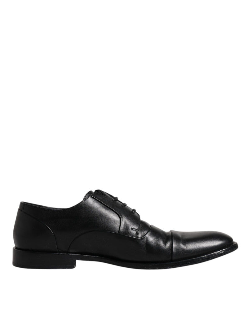 Dolce & Gabbana Black Leather Lace Up Derby Formal Shoes