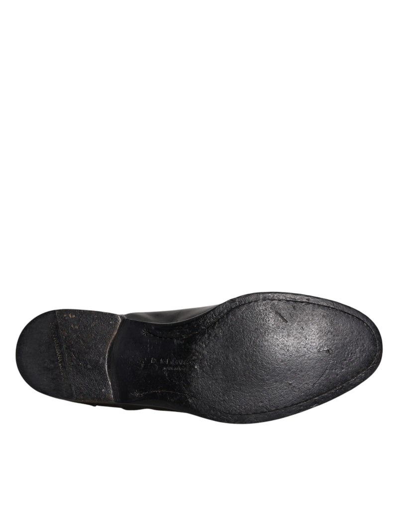 Dolce & Gabbana Black Leather Lace Up Derby Formal Shoes