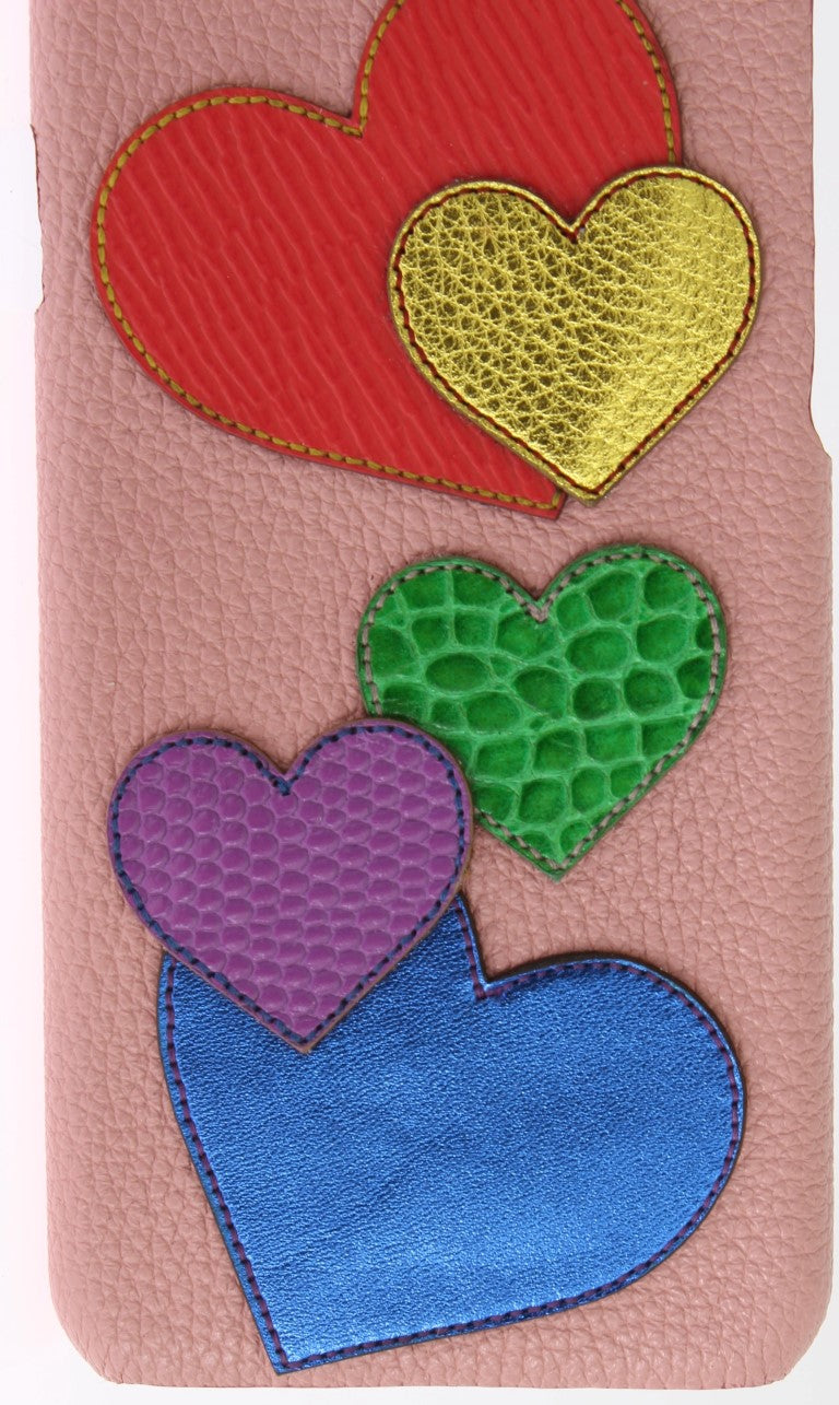 Coque de téléphone en cuir rose motif cœur Dolce &amp; Gabbana