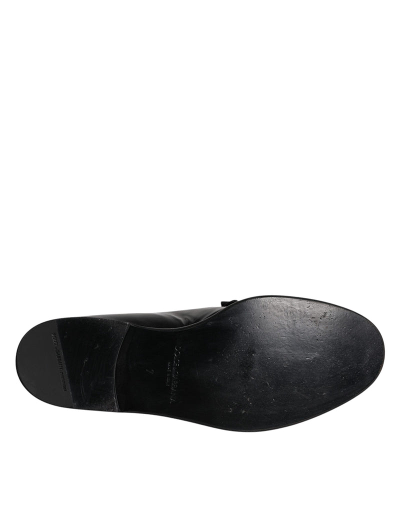 Dolce & Gabbana Black Leather Loafers for Men - Elegant Formal Shoes
