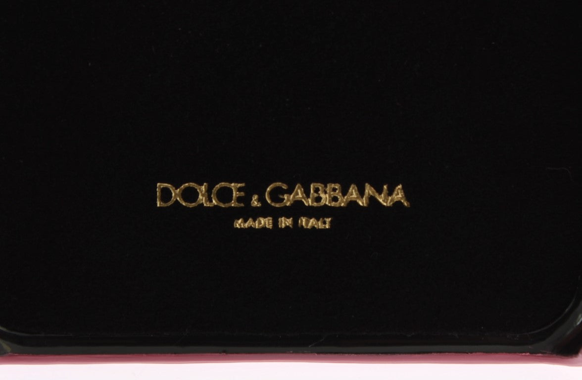 Coque de téléphone en cuir rose motif cœur Dolce &amp; Gabbana