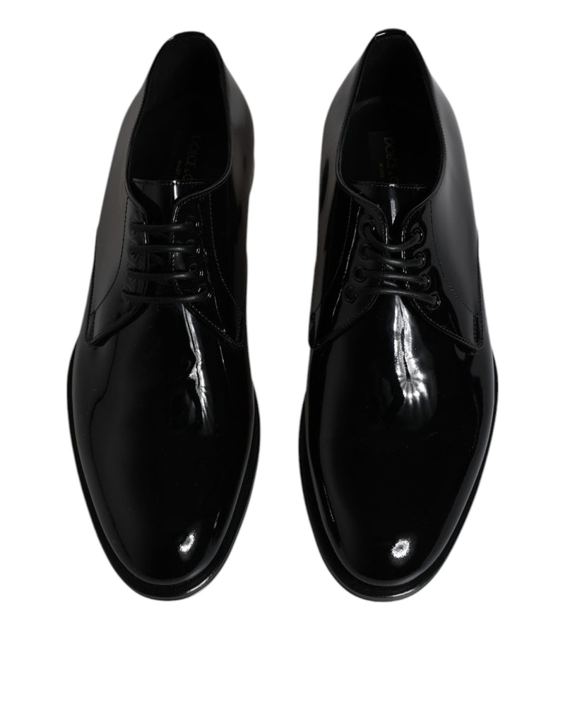 Dolce & Gabbana Black Patent Leather Derby Dress Shoes