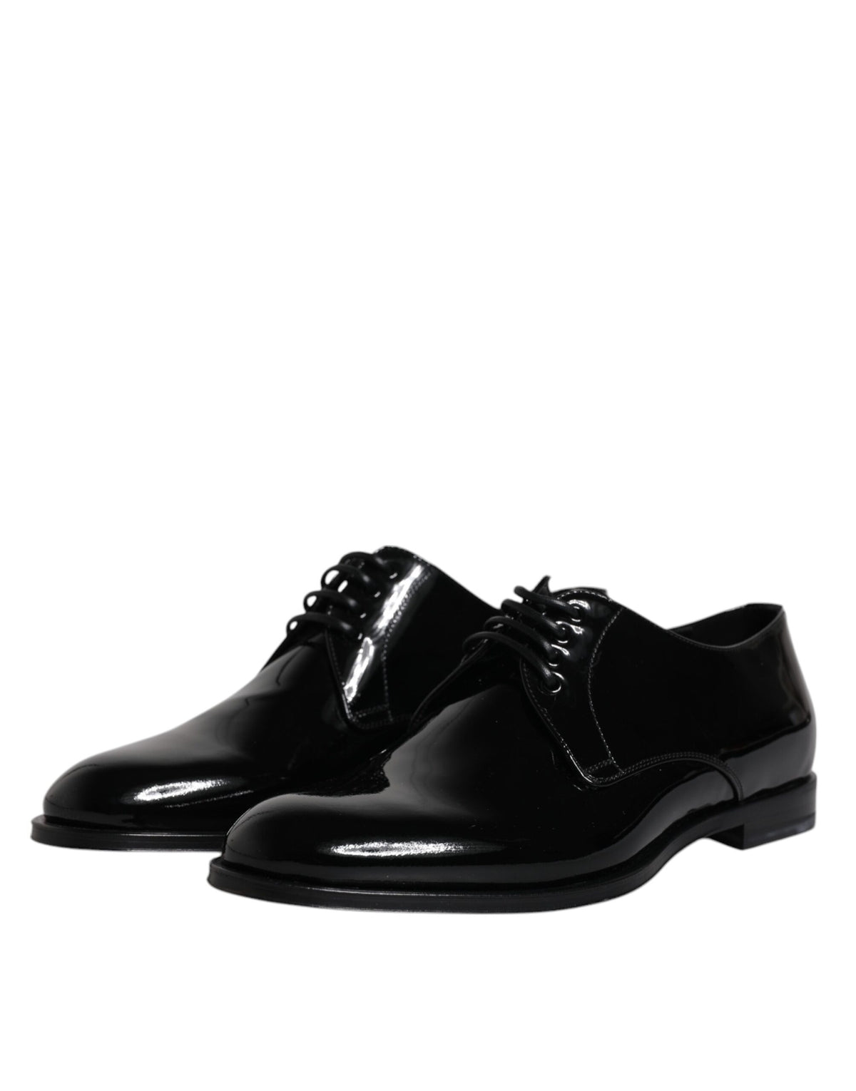 Dolce & Gabbana Black Patent Leather Derby Dress Shoes