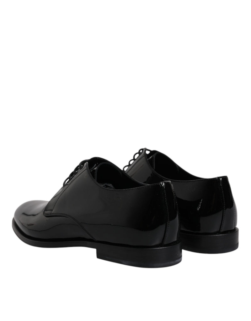 Dolce & Gabbana Black Patent Leather Derby Dress Shoes