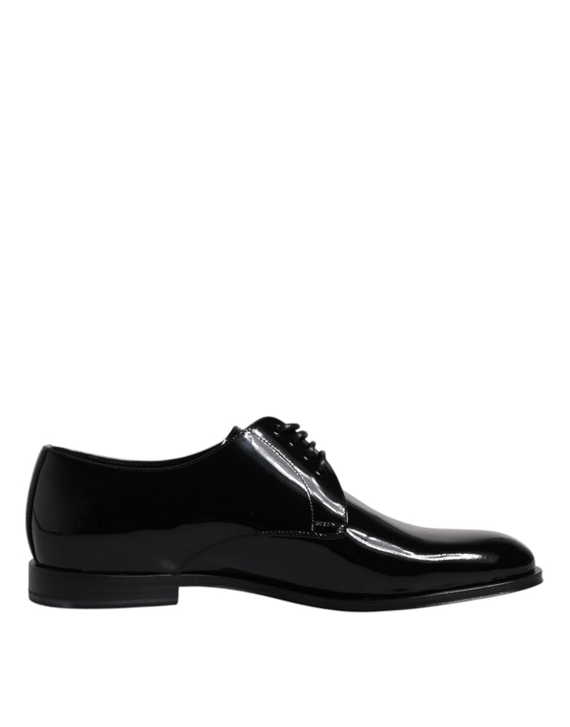 Dolce & Gabbana Black Patent Leather Derby Dress Shoes