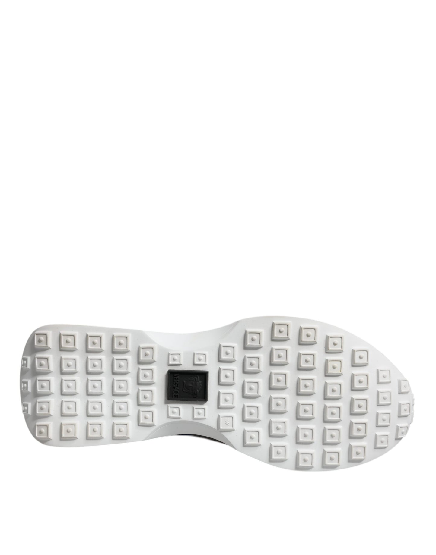 Sneakers basses Versace en toile multicolore, avec motif Quad Fabric Medusa.