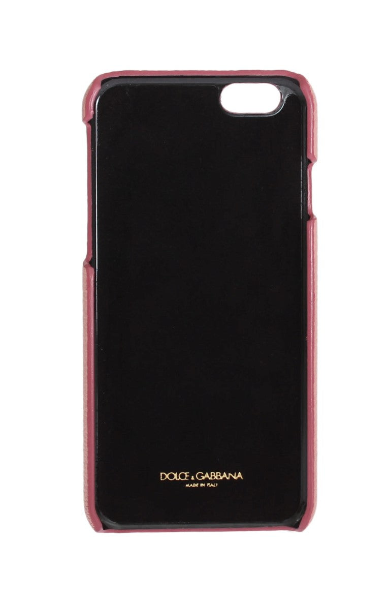 Étui de téléphone en cuir rose Dolce &amp; Gabbana avec cœur en cristal