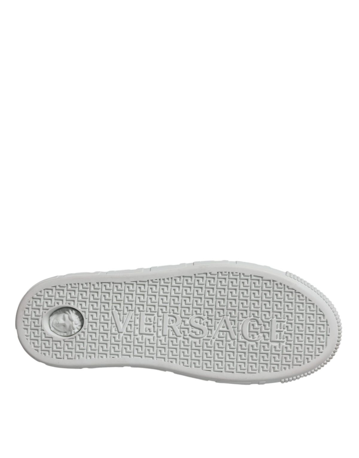 Versace White Pink Greca Print Platform Low Top Sneakers