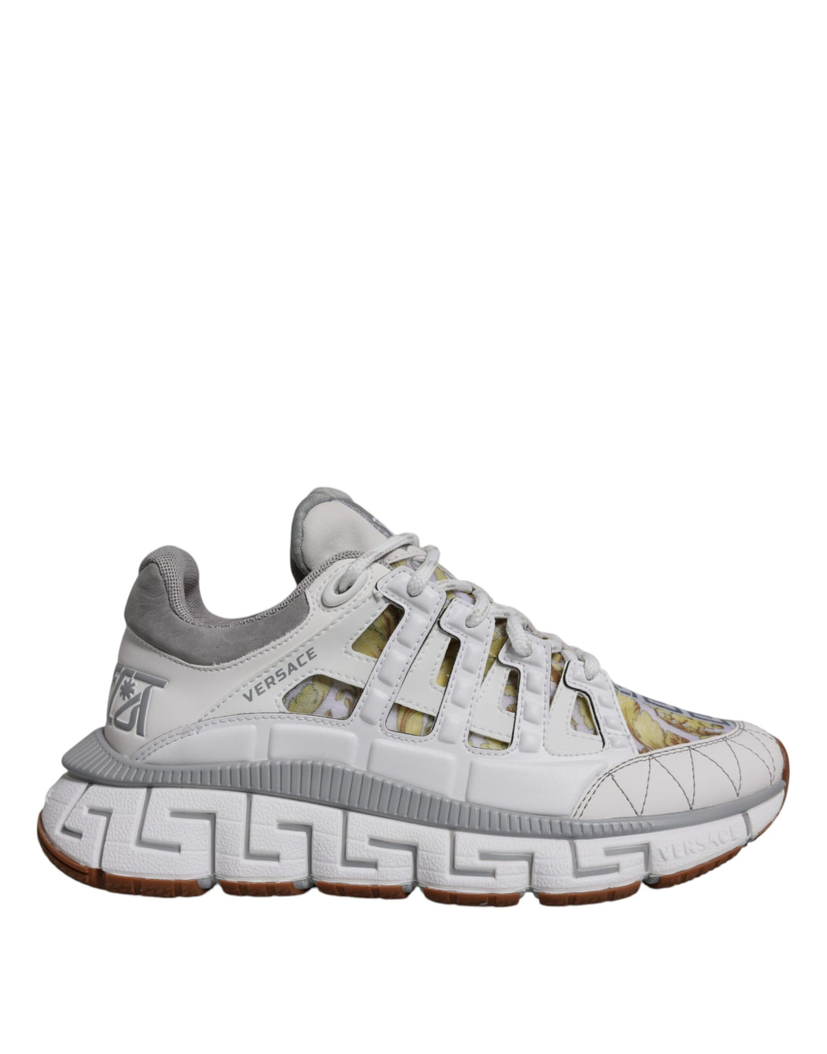 Versace White Trigreca Barocco Print Low Top Sneakers