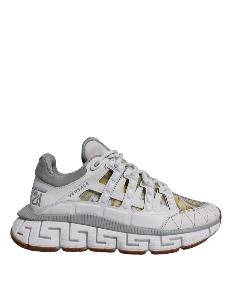 Versace White Trigreca Barocco Print Low Top Sneakers
