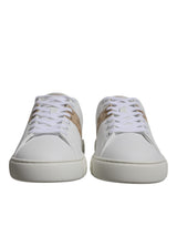 Versace White Brown Greca Print TPU Low Top Men Sneakers