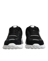 Versace Black Canvas Quad Fabric Medusa Low Top Sneakers