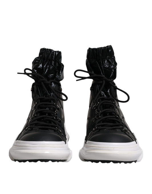 Dolce & Gabbana Black Nylon Galileo High Top Sneakers