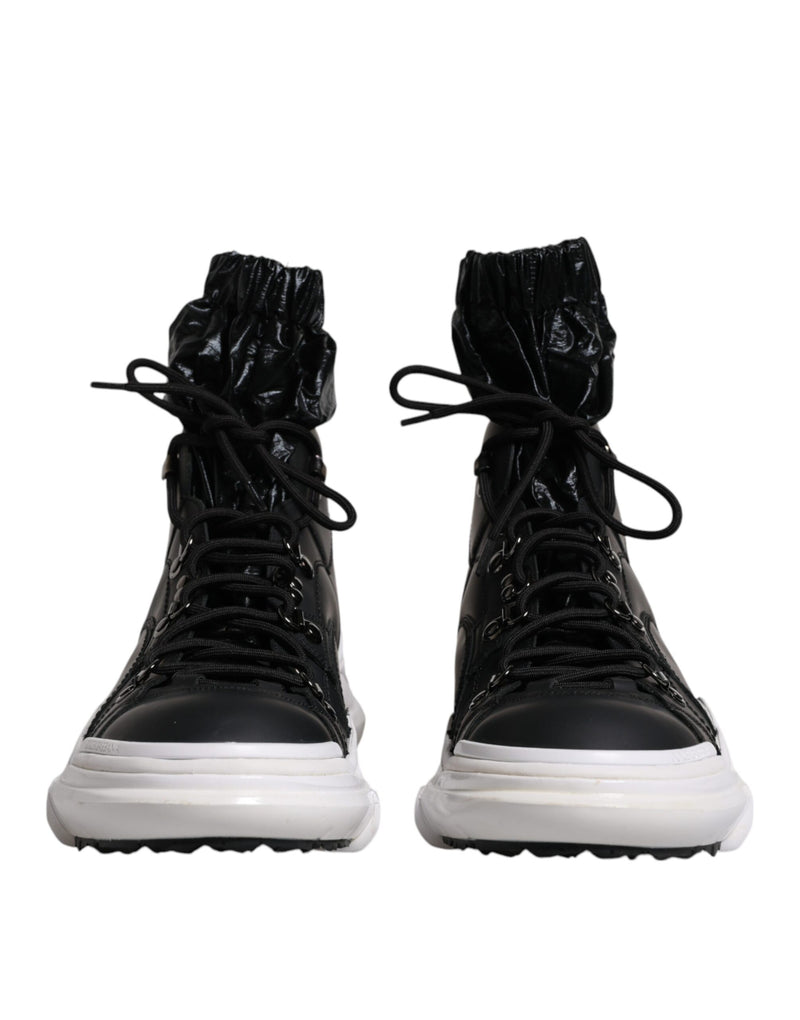 Dolce & Gabbana Black Nylon Galileo High Top Sneakers