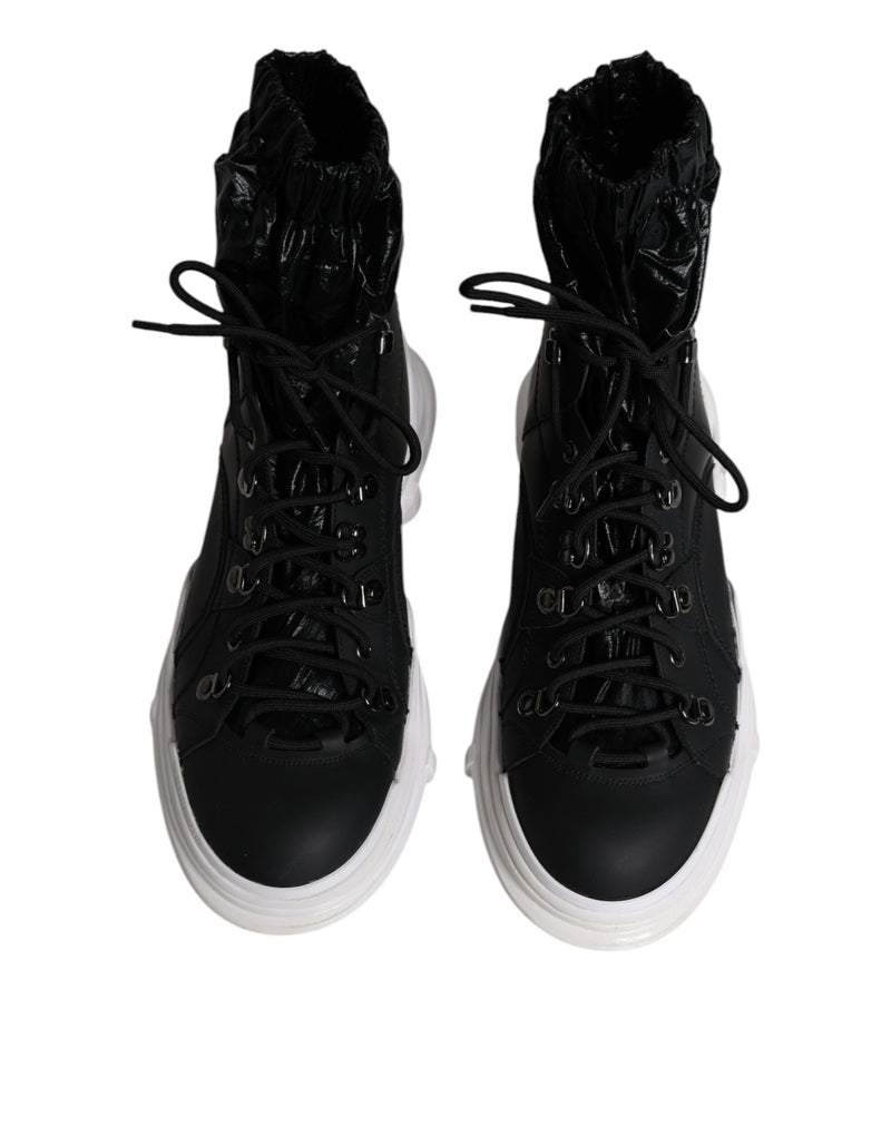 Dolce & Gabbana Black Nylon Galileo High Top Sneakers