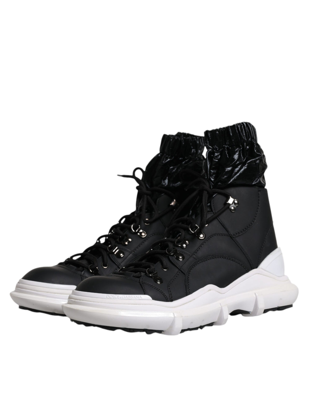 Dolce & Gabbana Black Nylon Galileo High Top Sneakers