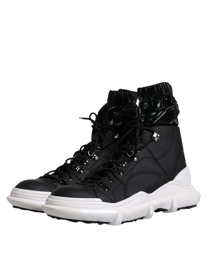 Dolce & Gabbana Black Nylon Galileo High Top Sneakers