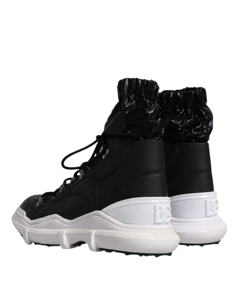 Dolce & Gabbana Black Nylon Galileo High Top Sneakers