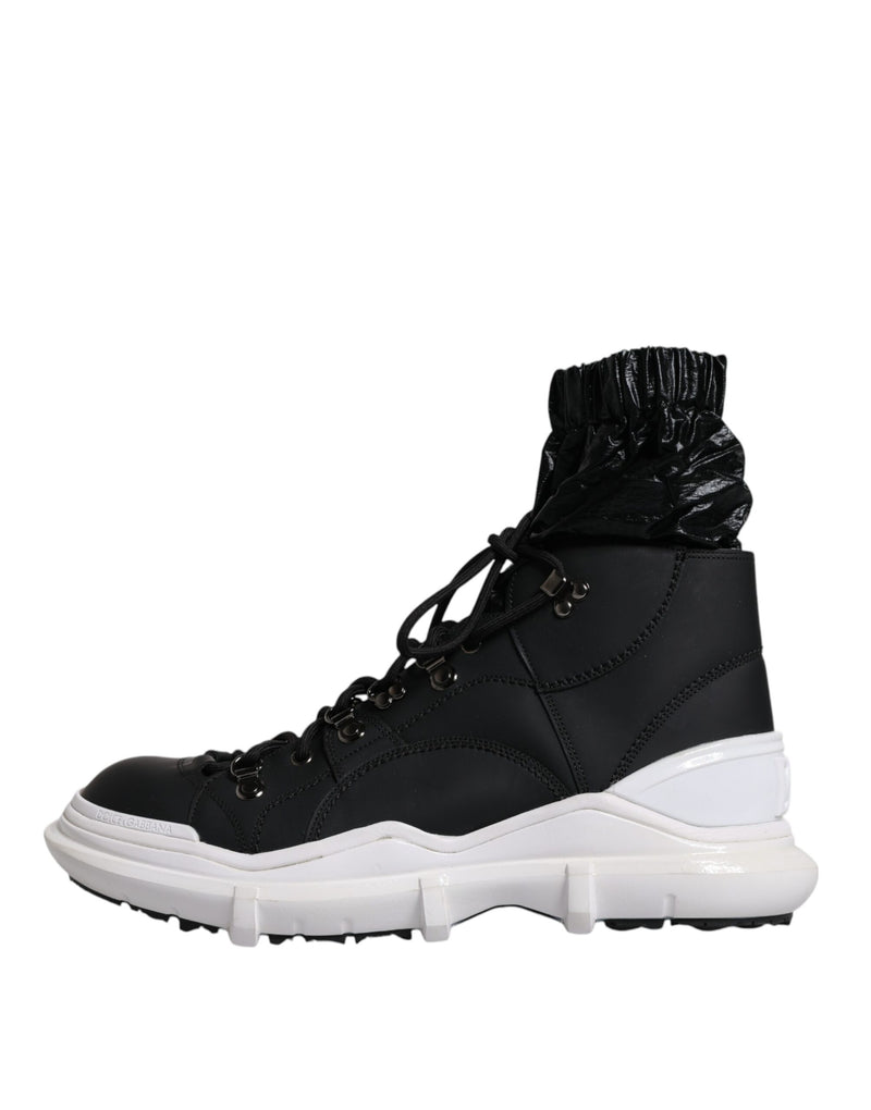 Dolce & Gabbana Black Nylon Galileo High Top Sneakers
