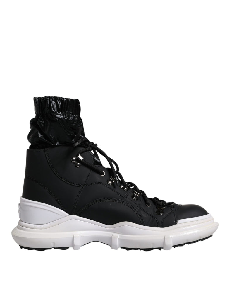 Dolce & Gabbana Black Nylon Galileo High Top Sneakers