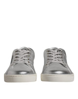 Dolce & Gabbana Silver London Low Top Leather Sneakers