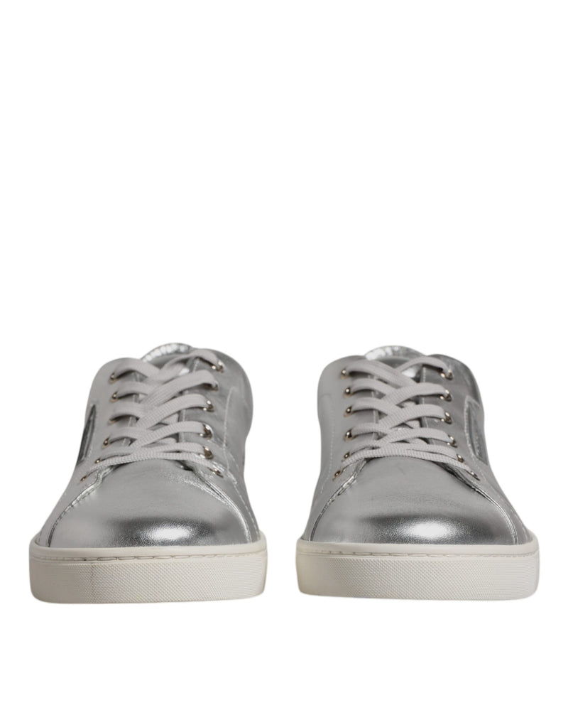Dolce & Gabbana Silver London Low Top Leather Sneakers