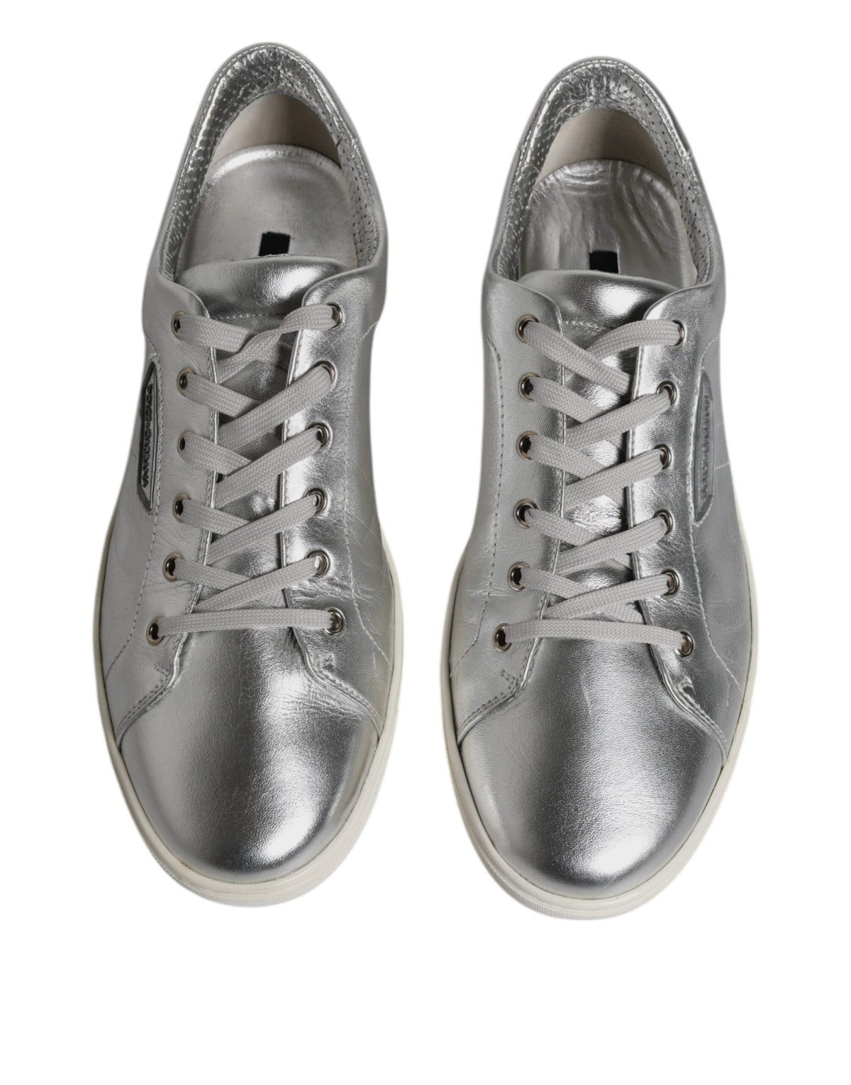 Dolce & Gabbana Silver London Low Top Leather Sneakers