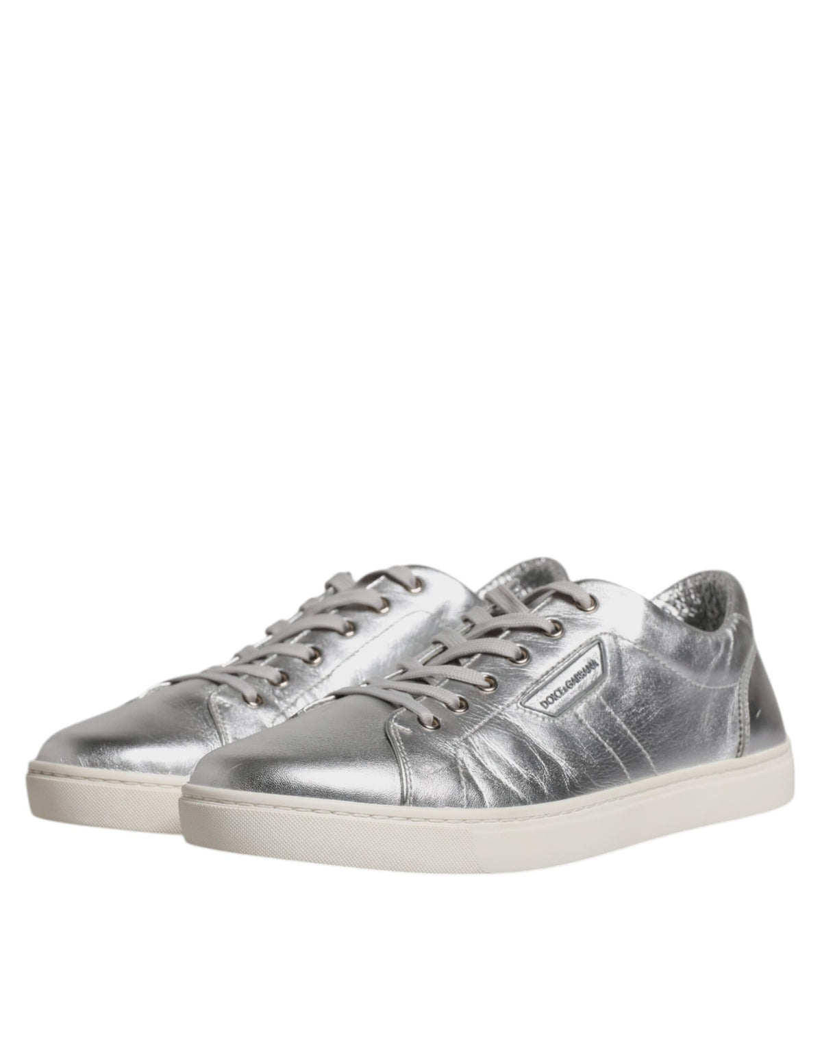 Dolce & Gabbana Silver London Low Top Leather Sneakers