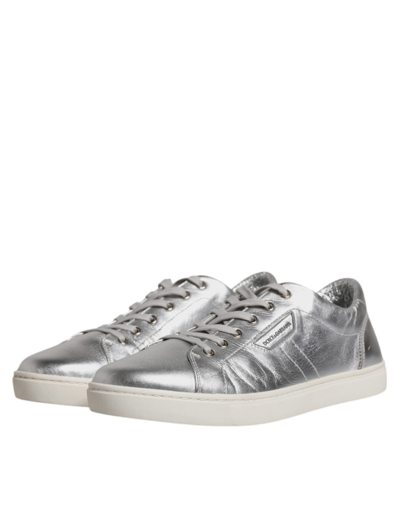Dolce & Gabbana Silver London Low Top Leather Sneakers