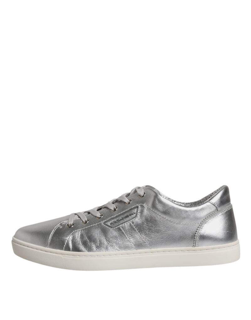 Dolce & Gabbana Silver London Low Top Leather Sneakers