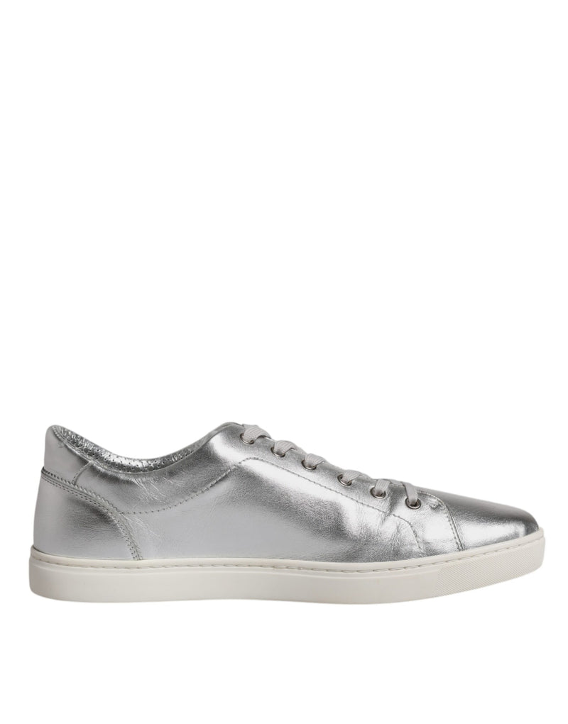 Dolce & Gabbana Silver London Low Top Leather Sneakers