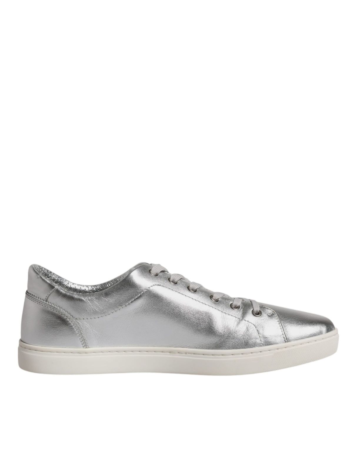 Dolce & Gabbana Silver London Low Top Leather Sneakers