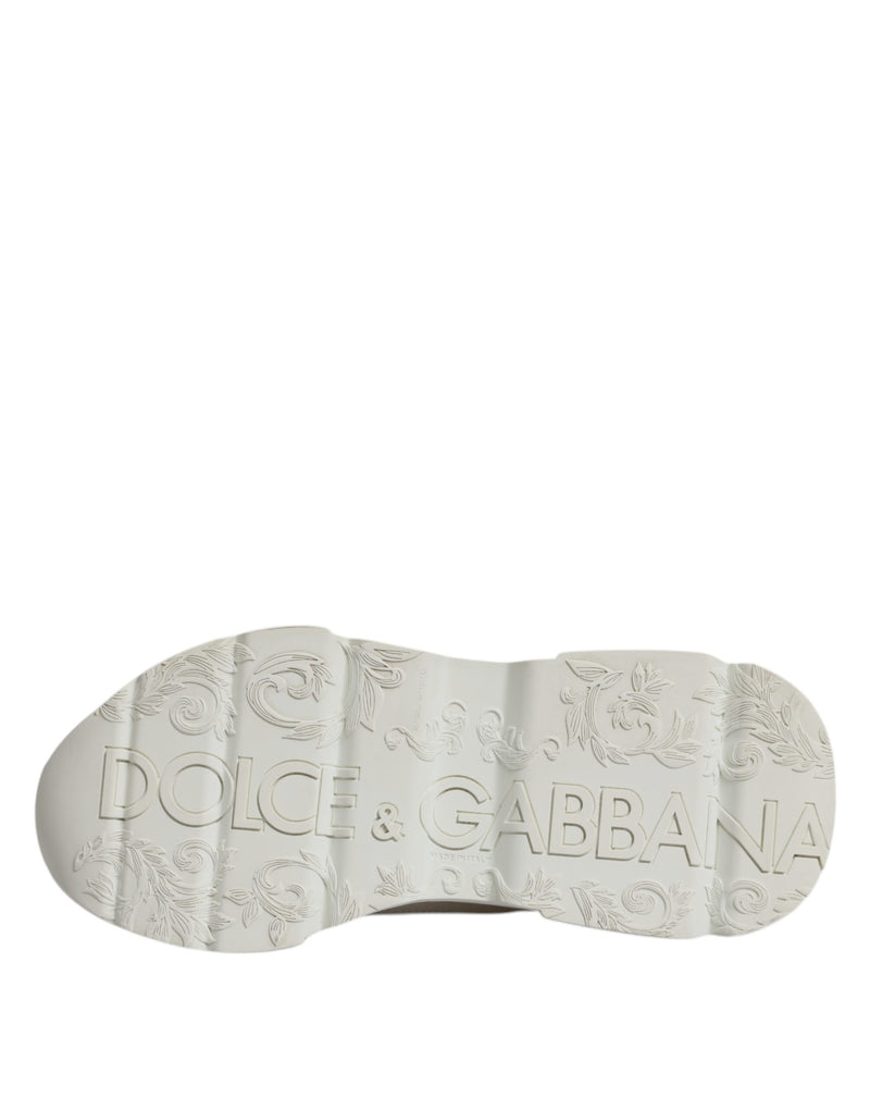Dolce & Gabbana White Leather Daymaster Low Top Sneakers