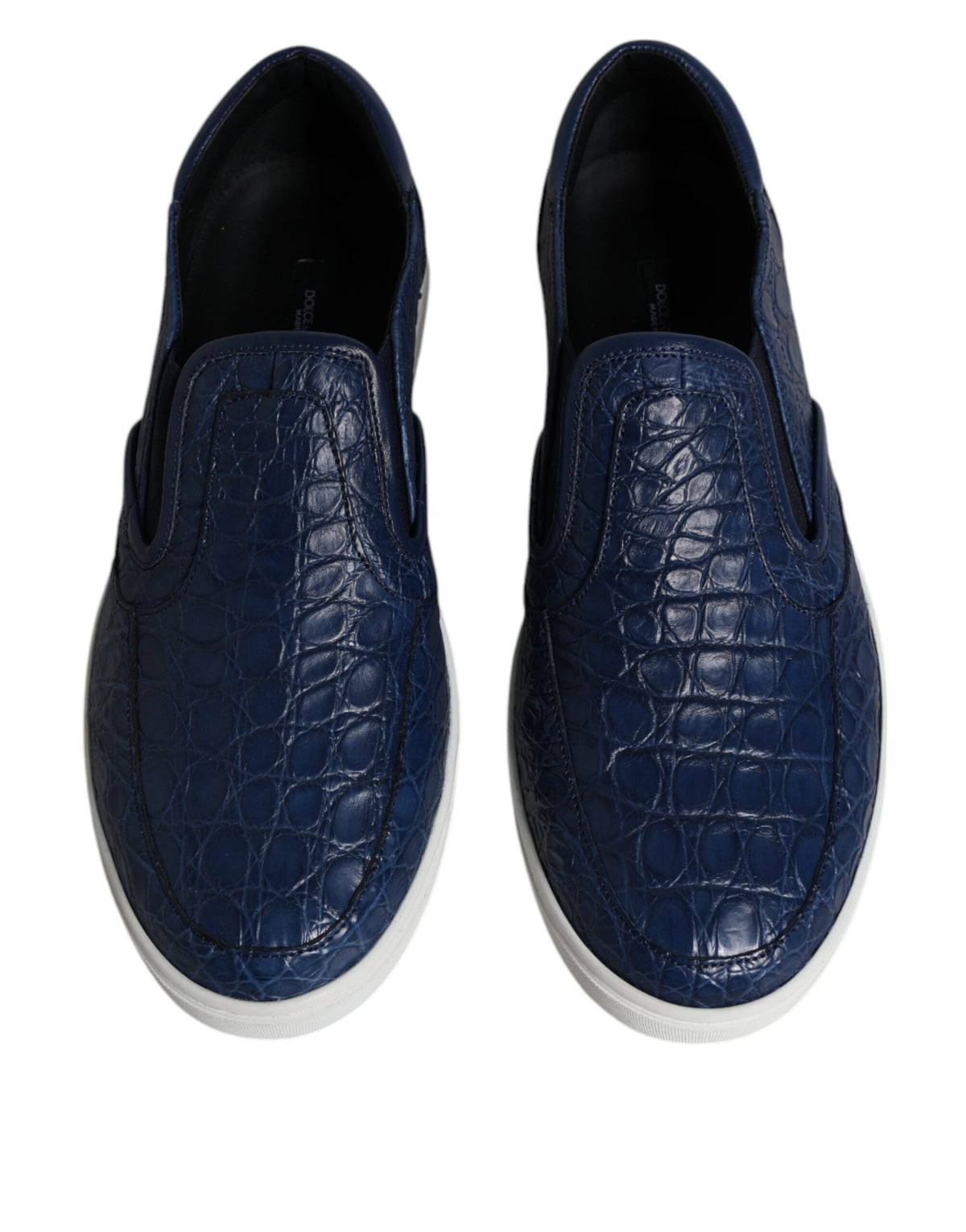 Dolce & Gabbana Sneakers en Cuir Exotique Crocodile Bleu pour Homme