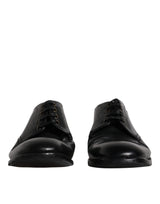 Dolce & Gabbana Black Leather Derby Formal Men's Dress Shoes