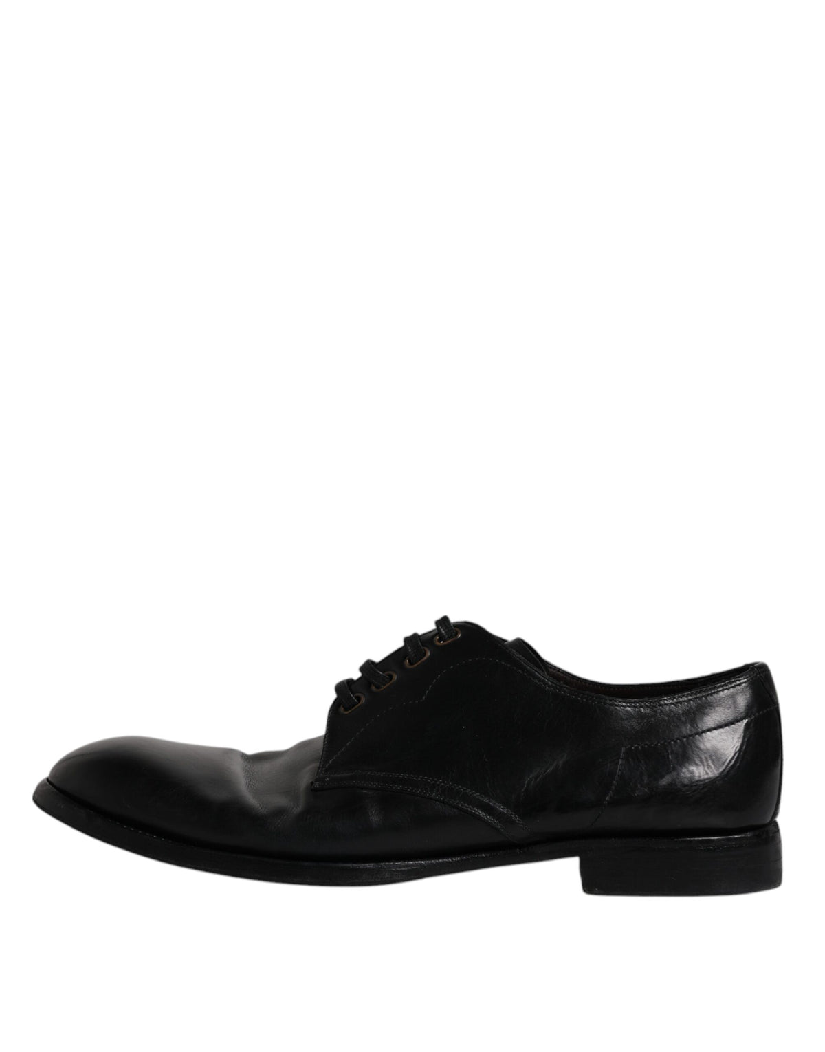 Dolce & Gabbana Black Leather Derby Formal Men's Dress Shoes