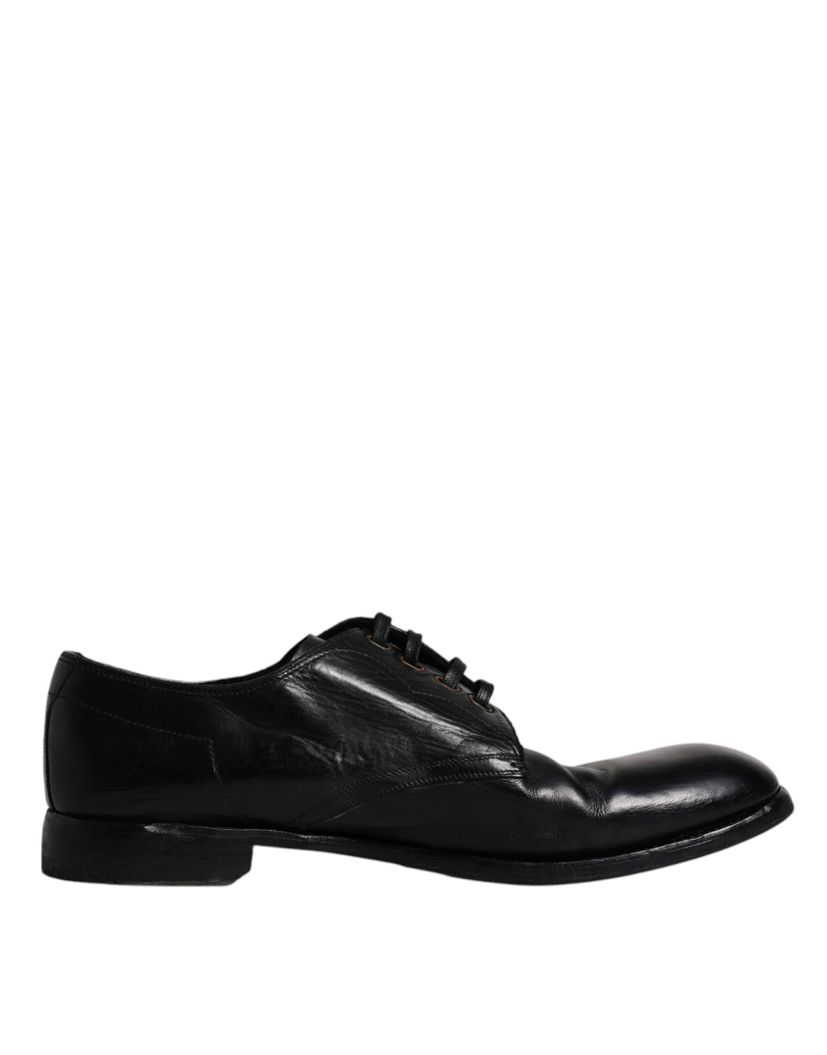 Dolce & Gabbana Black Leather Derby Formal Men's Dress Shoes