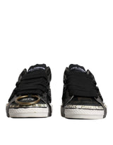 Dolce & Gabbana Black and White Portofino Low Top Sneakers
