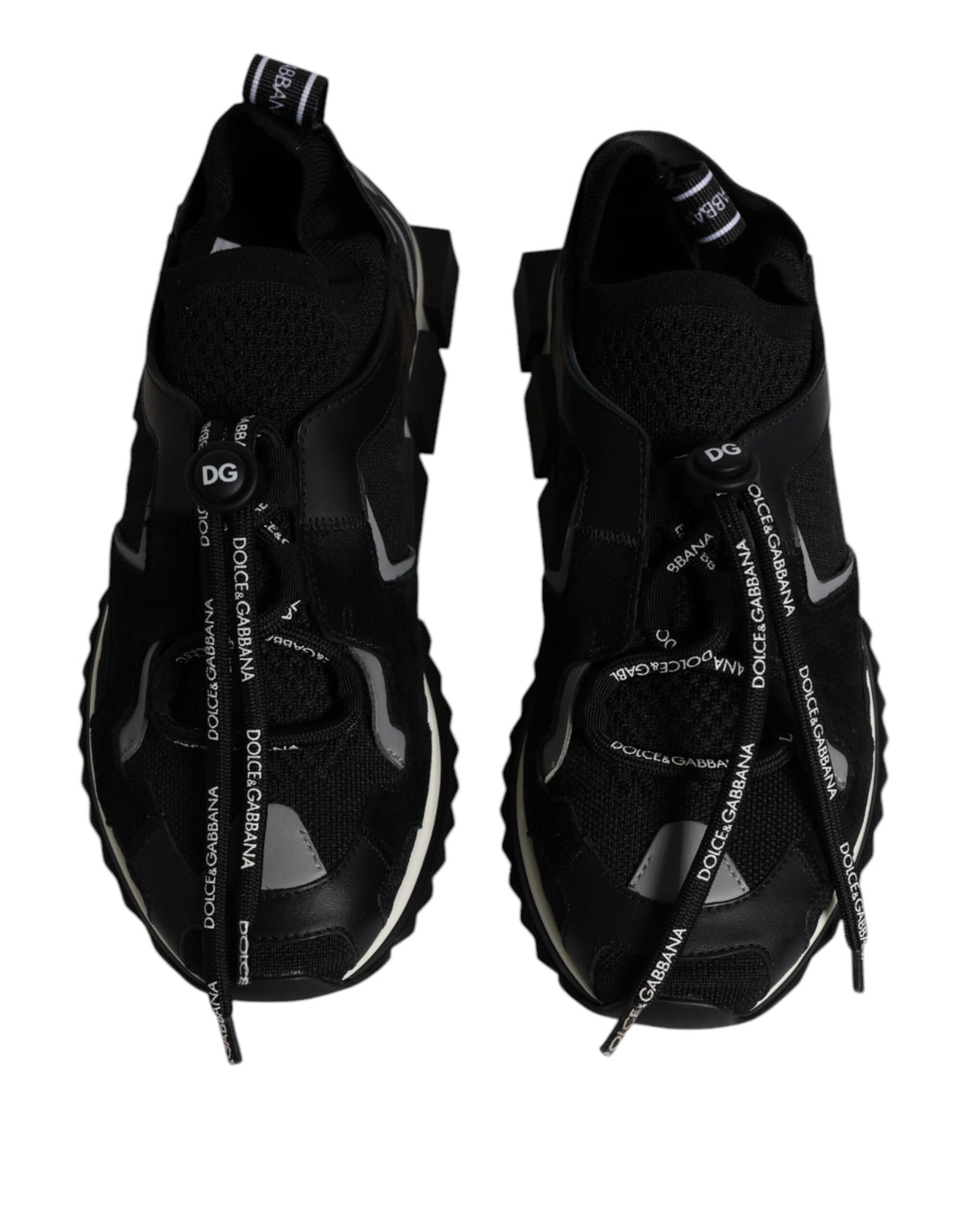 Dolce & Gabbana Black & White Logo Sorrento Sneakers