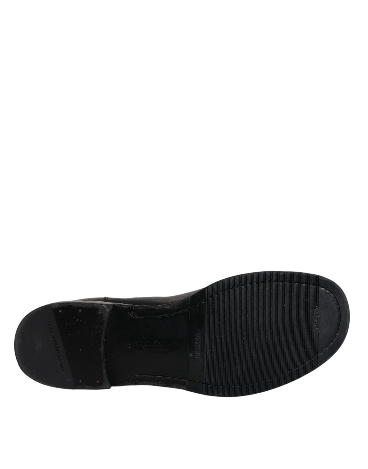 Bottines mi-mollet en cuir de cheval noir Dolce &amp; Gabbana