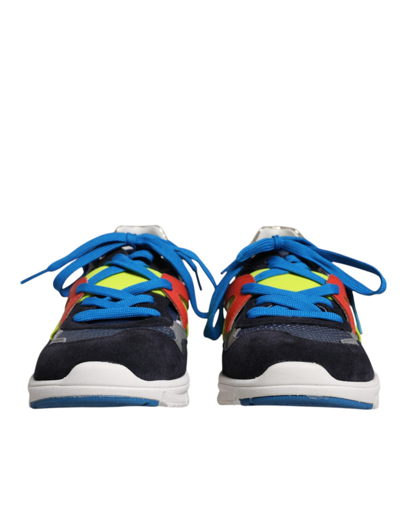 Dolce & Gabbana Multicolor Leather Suede Low Top Sneakers
