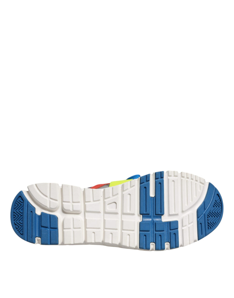 Dolce & Gabbana Multicolor Leather Suede Low Top Sneakers